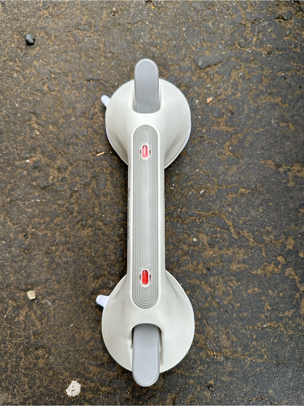 Gray Suction Grab Handle with Red Indicators